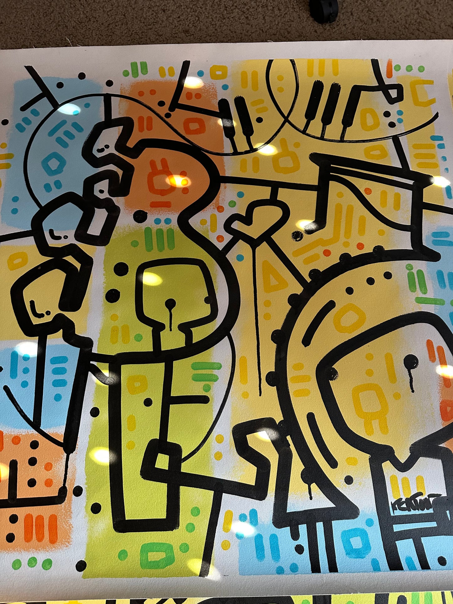 BASS LINE - 40" x 40" unstretched canvas