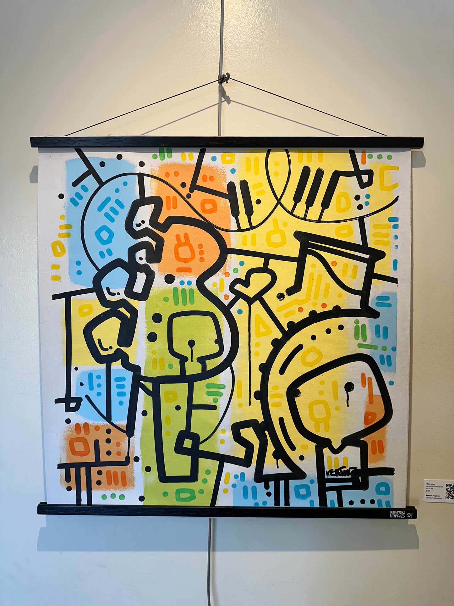 BASS LINE - 40" x 40" unstretched canvas