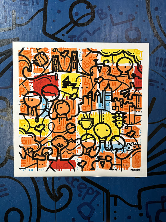 San Francisco by BIKE! - 54" x 54" Acrylic on unstretched canvas