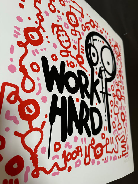 Work Hard / Motivational Print 20" x 20"