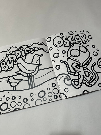 12 Page OCEAN THEMED COLORING BOOK : Physical Book