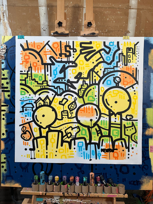 The Other Side - 40" x 40" Acrylic on unstretched canvas