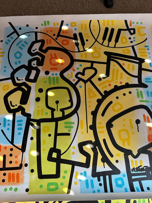 BASS LINE - 40" x 40" unstretched canvas