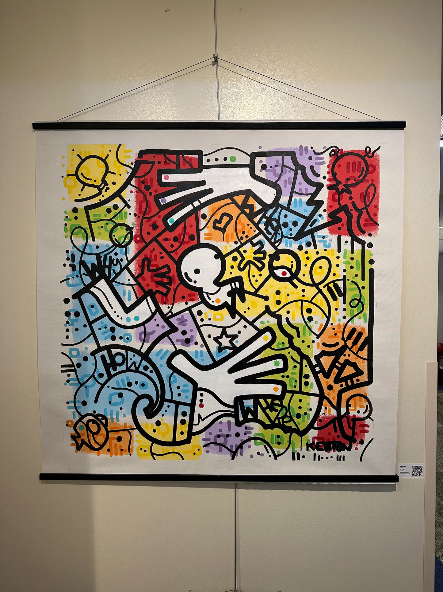 QUESTIONS?  48" x 48" - acrylic on unstretched canvas