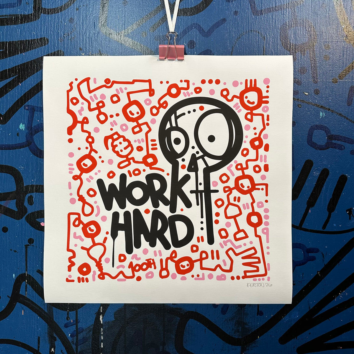 Work Hard / Motivational Canvas Print 20" x 20"