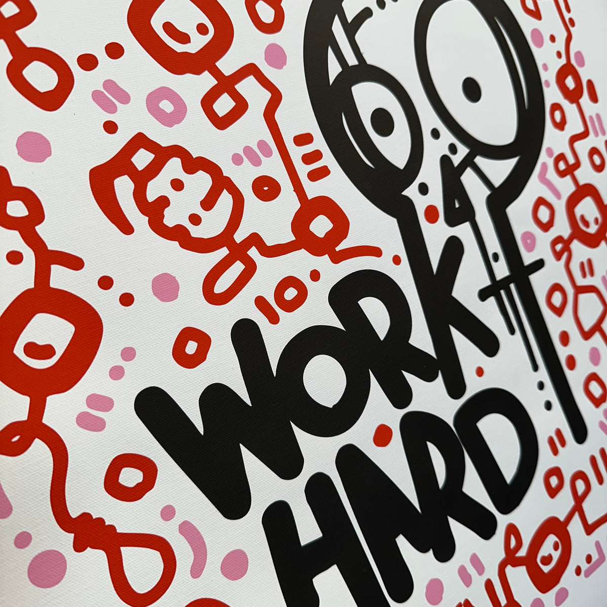 Work Hard / Motivational Canvas Print 20" x 20"