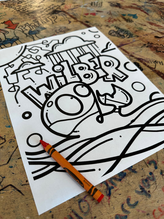WILBER THE WHALE/Coloring Page : Digital Download