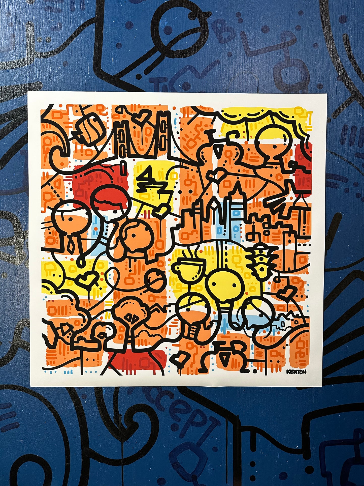 San Francisco by BIKE! - 54" x 54" Acrylic on unstretched canvas