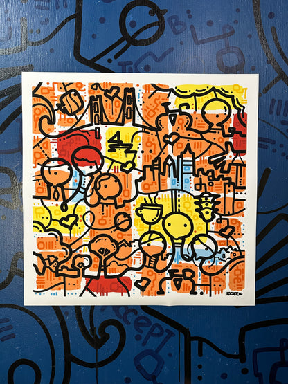 San Francisco by BIKE! - 54" x 54" Acrylic on unstretched canvas