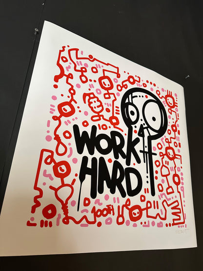 Work Hard / Motivational Print 20" x 20"