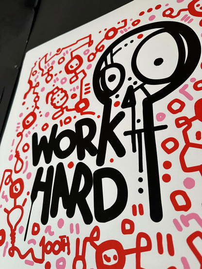 Work Hard / Motivational Print 20" x 20"